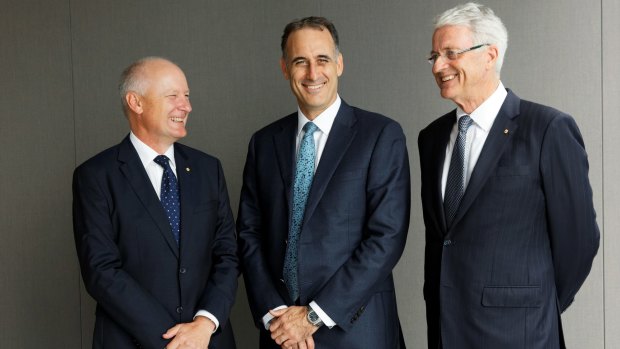Corporate cult: Richard Goyder, Rob Scott and Michael Chaney.
