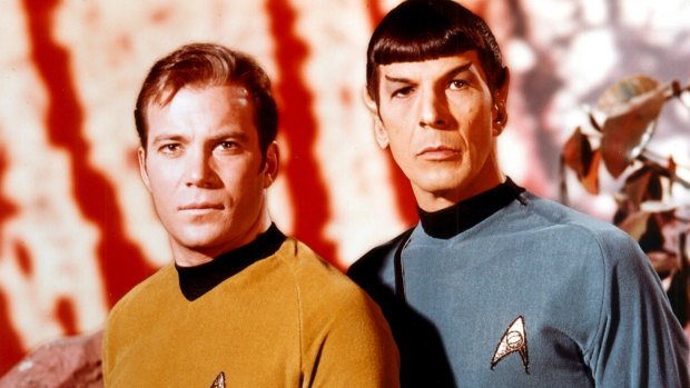 William Shatner with Leonard Nimoy in the original Star Trek.