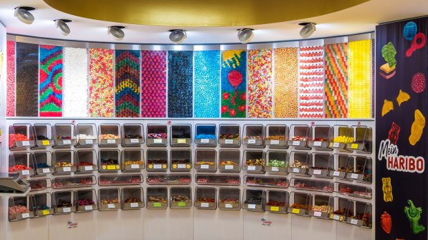 Take your pick ... the Haribo store offers an array of colourful sweets.