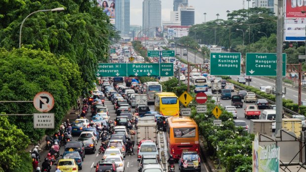 Jakarta's famous traffic.