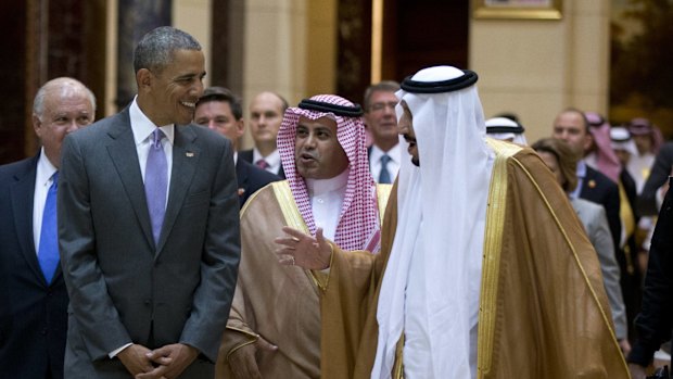 President Barack Obama and Saudi Arabia's King Salman in Riyadh.