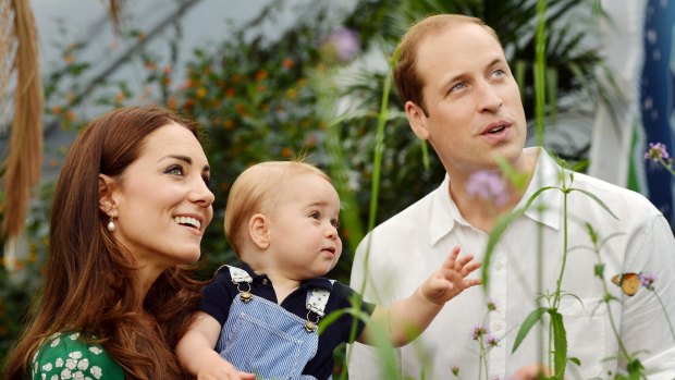 The Duke and Duchess of Cambridge with Prince George at a photo opportunity in London in 2014.