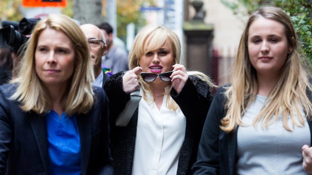 Rebel Wilson leaving a Melbourne court on Friday.
