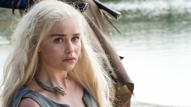 Emilia Clarke as Daenerys Targaryen.