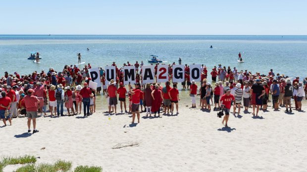 Hundreds of people rallied against a proposed petrol station in Dunsborough.