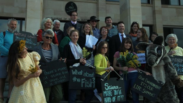 Representatives of The Wilderness Society, WA Forest Alliance, Conservation Council and World Wildlife Fund gathered outside Parliament House in August to plead with the government to re-examine the Bill. 