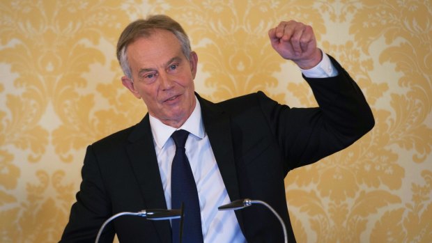 Former British prime minister Tony Blair in his two-hour press conference responding to the Chilcot report.