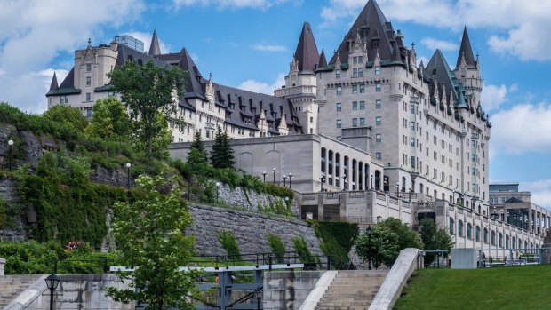 Popular spot: Fairmont Chateau Laurier Hotel opened in 1912 and is one of Ottawa's most beautiful buildings.