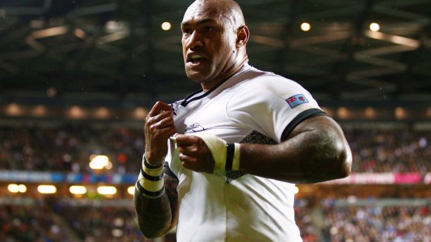 Fijian Flyer: Nemani Nadolo celebrates a five-pointer.