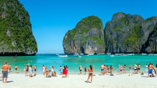 Maya Bay was made famous by the film The Beach. 
