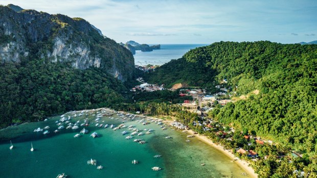 Be sure to get a window seat when flying into Palawan.