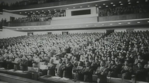 Delegates clap at North Korea's Congress of Workers' Party of Korea, in Pyongyang, in 1966. 