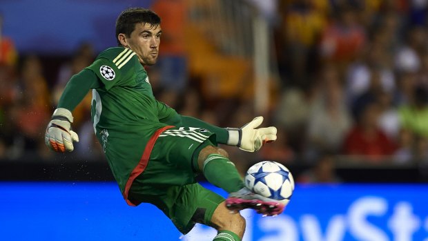 Fighting hard: Mat Ryan has had to battle for the No.1 jersey at Valencia.
