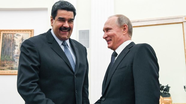 Venezuela's President Nicolas Maduro, left, and Russian President Vladimir Putin met at the Kremlin in Moscow.
