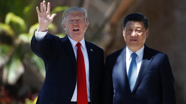 US President Donald Trump and Chinese President Xi Jinping at Mar-a-Lago.