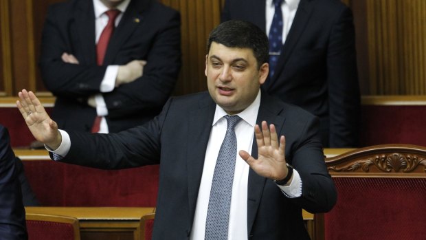 Ukraine's Prime Minister Volodymyr Groysman after he was appointed in Parliament in Kiev.