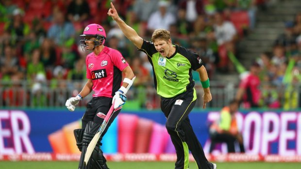 Out of action: Shane Watson suffered a calf strain during the Thunder's pre-season trip to Christchurch.