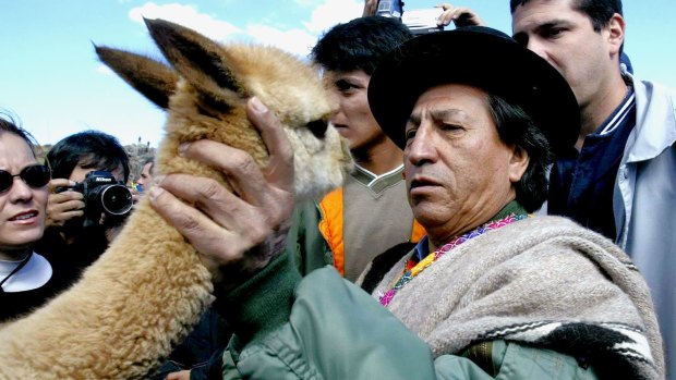 Then Peruvian president Alejandro Toledo at Chakku ceremony in Peru in 2003.