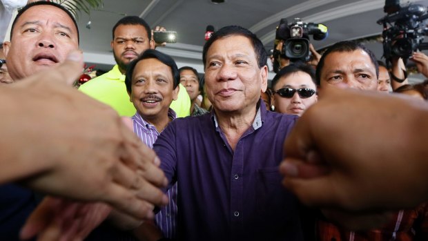 Philippines presidential frontrunner Rodrigo Duterte.
