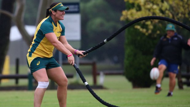 Canberra's Sharni Williams trains with the Australian sevens team ahead of the Rio Olympics.