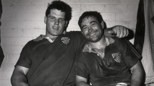 Randwick old boys: Future Wallabies coaches Ewen McKenzie and Eddie Jones after a game against Warringah. 