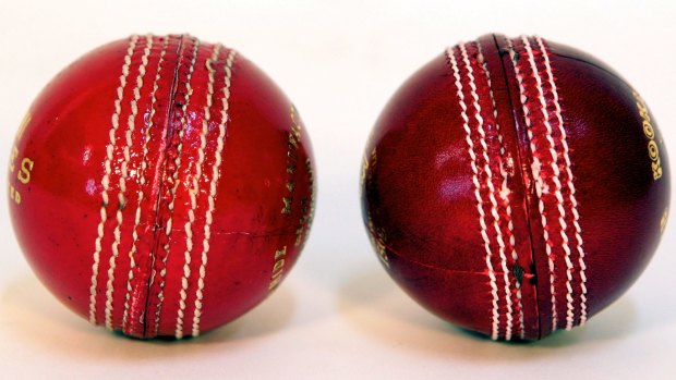 Ball change: The Dukes (left) and Kookaburra cricket balls.