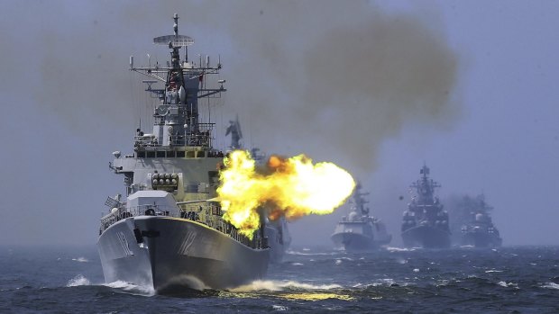 China and Russia held joint military drills in the Sea of Japan and the Mediterranean in 2015.