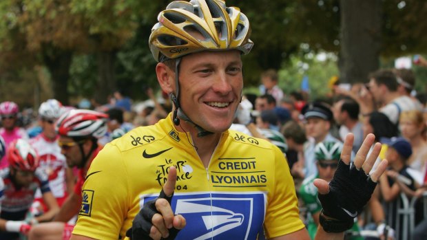 Glory days ... Lance Armstrong rides into Paris in 2004. The disgraced American rider has been stripped of his titles for cheating with steroids.