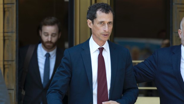 Anthony Weiner, pictured following a hearing in May, has pleaded guilty.