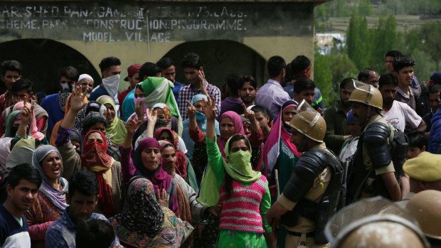 A 70-year-old civilian, three Indian soldiers and two suspected rebels were killed and seven people were injured in protests in Kashmir this week.