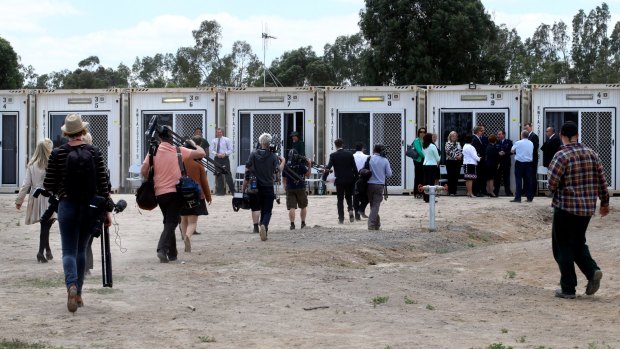 Shipping containers being used as cells at the Dhurringile Prison near Shepparton to relieve the pressure of overcrowding in Victoria's prisons. 