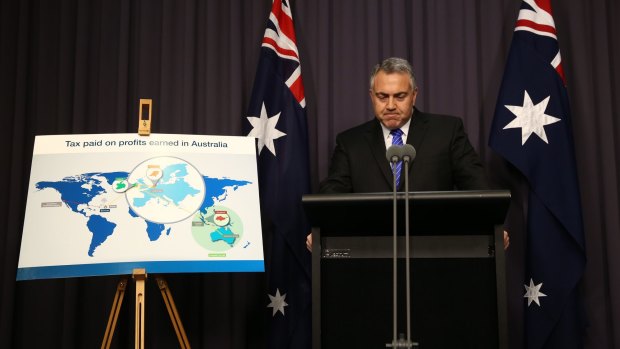 Treasurer Joe Hockey during a press conference in Parliament House in Canberra.