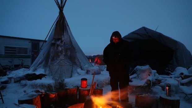 File image from the Standing Rock camp in December. 
