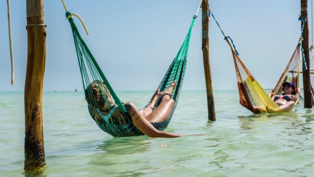 Hammocks appear to be the unofficial symbol of Isla Holbox, with them strung on every conceivable hook.