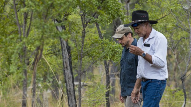 Olkola elder Michael Ross and the Australian Conservation Foundation's Andrew Picone in Olkola country.