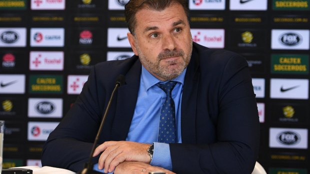 Socceroos coach Ange Postecoglou revealed little about his future to media in Sydney on Tuesday.
