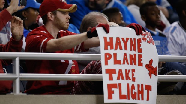 Support: A Jarryd Hayne fan in Detroit.