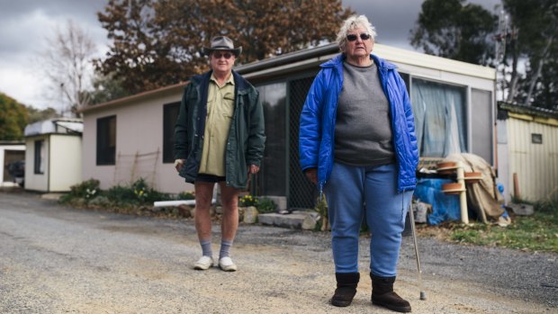Canberra South Motor Park residents  Bruce Best and Kaye Saunders are concerned about their future tenancies.