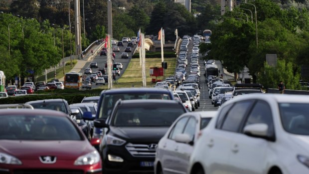 Traffic in Canberra is increasing overall travel times by 20 per cent.