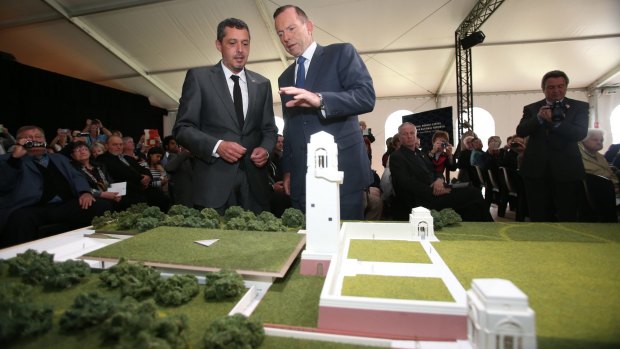 Former prime minister of Australia Tony Abbott at the unveiling of the Sir John Monash Centre Design at the Australian National Memorial, Villers-Bretonneux. 