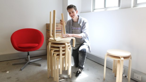 Will Chivers from Airtasker assembles IKEA stools.