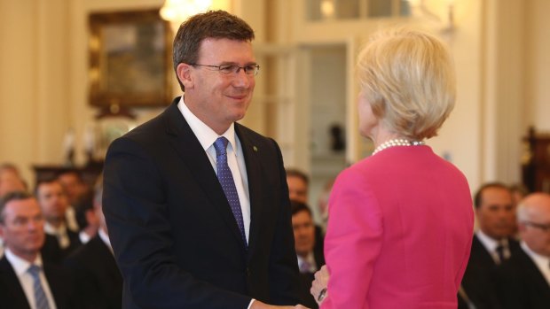Alan Tudge being sworn in as parliamentary secretary to the prime minister in December.
