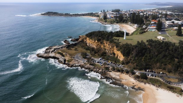 The view over Yamba and its Main Beach. 