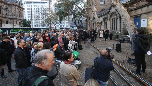 Doctors and health Professionals protesting the new laws that threaten them with jail if they reveal conditions in detention centres.