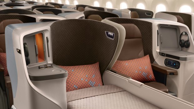 Business class on Singapore Airlines' new 787-10 Dreamliner.
