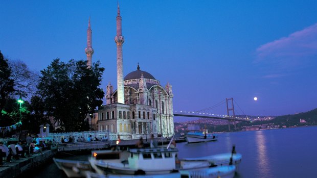 Ortakoy Mosque on the Bosphorus in Istanbul.
