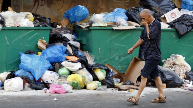 Growing piles of rubbish are infuriating residents of Beirut.