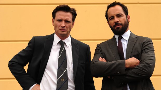  Alex Dimitriades, right, stars in <I>The Principal</i>,  the new SBS drama series, with Aden Young.