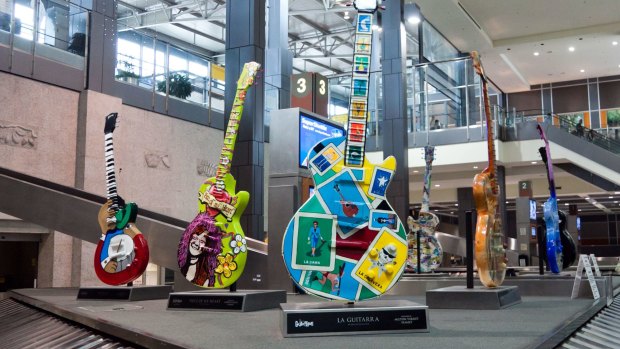 Art Guitars in the Austin-Bergstrom Airport.