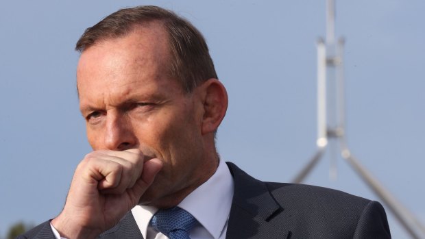 Prime Minister Tony Abbott outside Parliament House on Thursday morning.